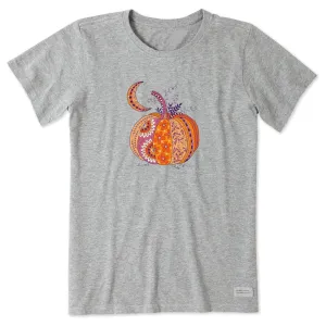 Women's Doodle Pumpkin Short Sleeve Crusher Tee Life is Good