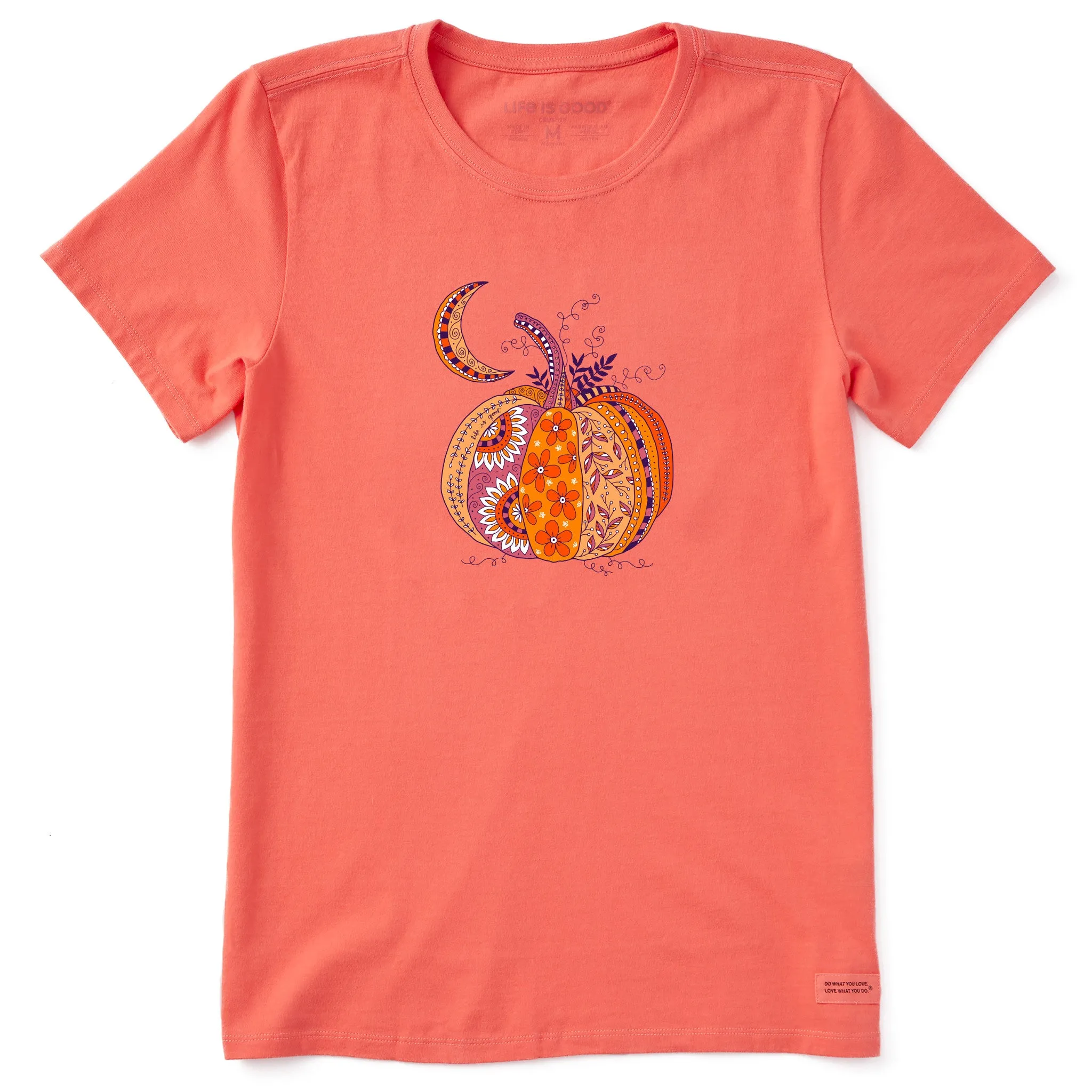 Women's Doodle Pumpkin Short Sleeve Crusher Tee Life is Good
