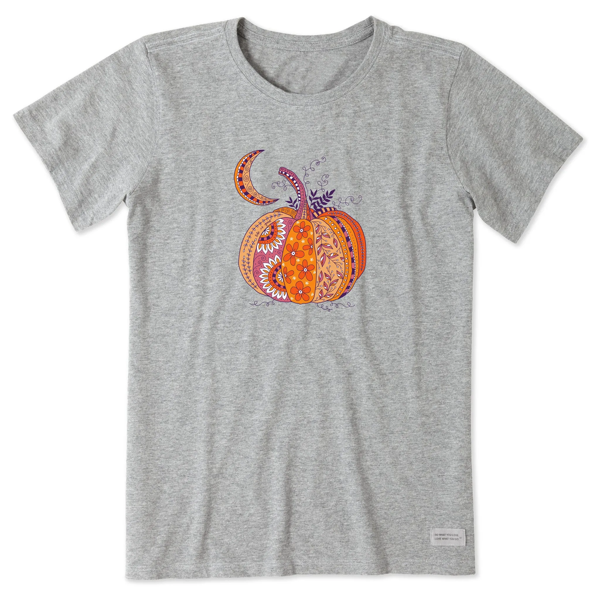 Women's Doodle Pumpkin Short Sleeve Crusher Tee Life is Good
