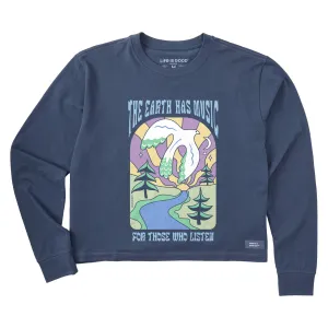 Women's Dove Earth Has Music Long Sleeve Crusher Boxy Tee Life is Good