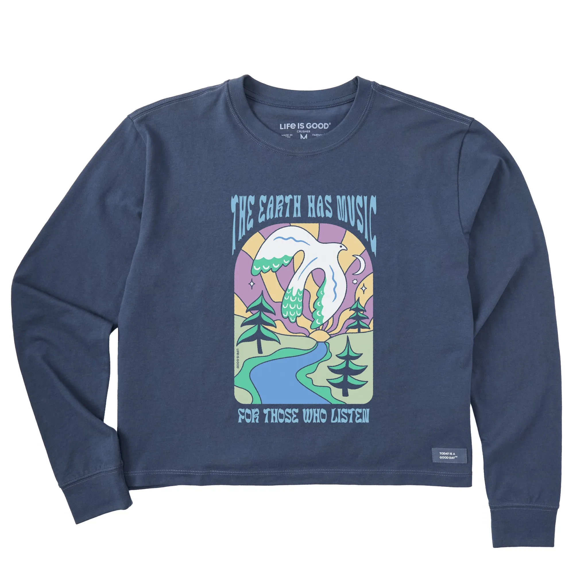 Women's Dove Earth Has Music Long Sleeve Crusher Boxy Tee Life is Good
