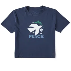 Women's Dove for Peace Short Sleeve Crusher Boxy Tee Life is Good