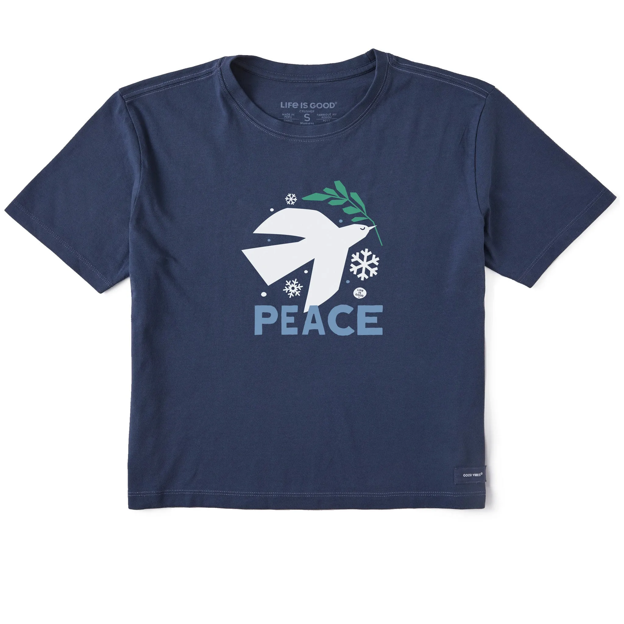 Women's Dove for Peace Short Sleeve Crusher Boxy Tee Life is Good