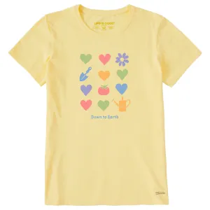 Women's Down to Earth Gardening Short Sleeve Crusher Tee Life is Good