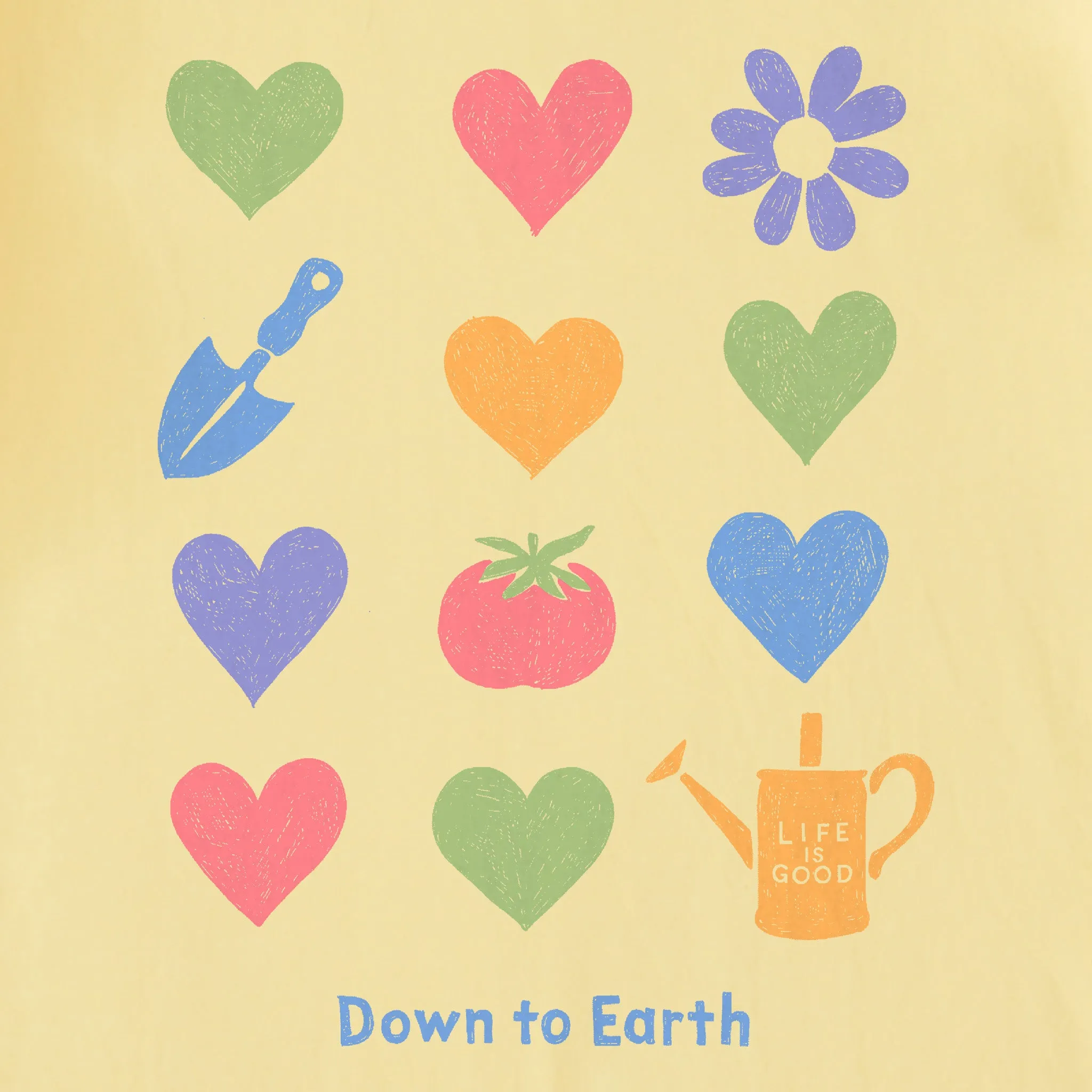 Women's Down to Earth Gardening Short Sleeve Crusher Tee Life is Good