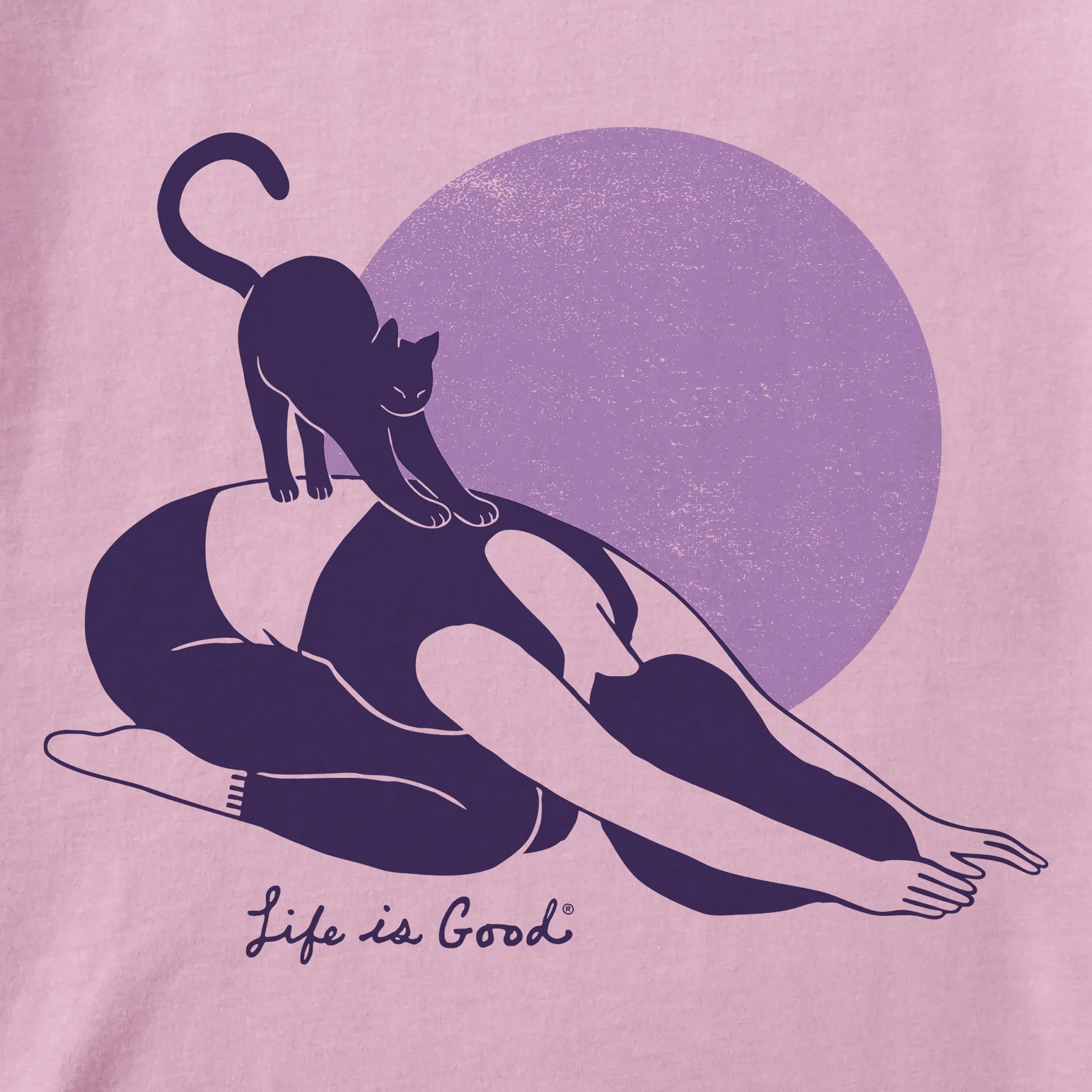 Women's Downward Cat Yoga Short Sleeve Crusher Tee Life is Good