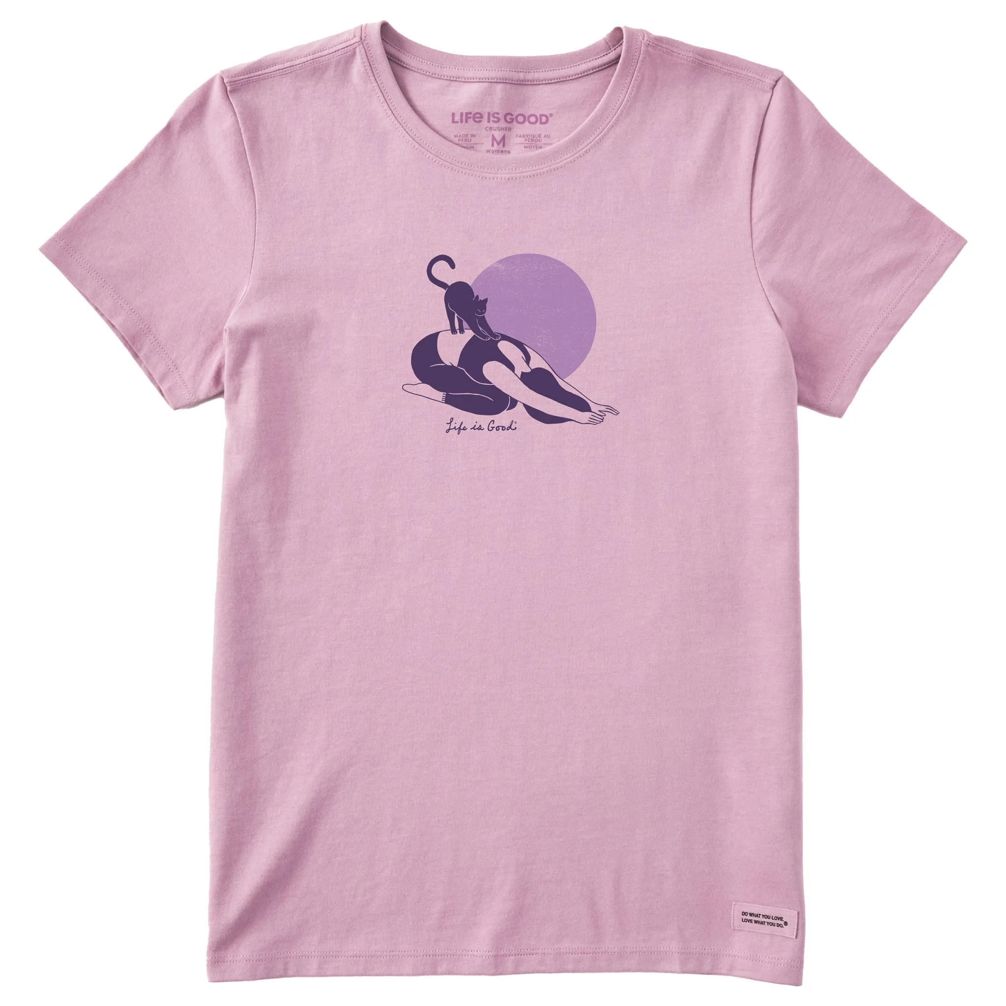 Women's Downward Cat Yoga Short Sleeve Crusher Tee Life is Good