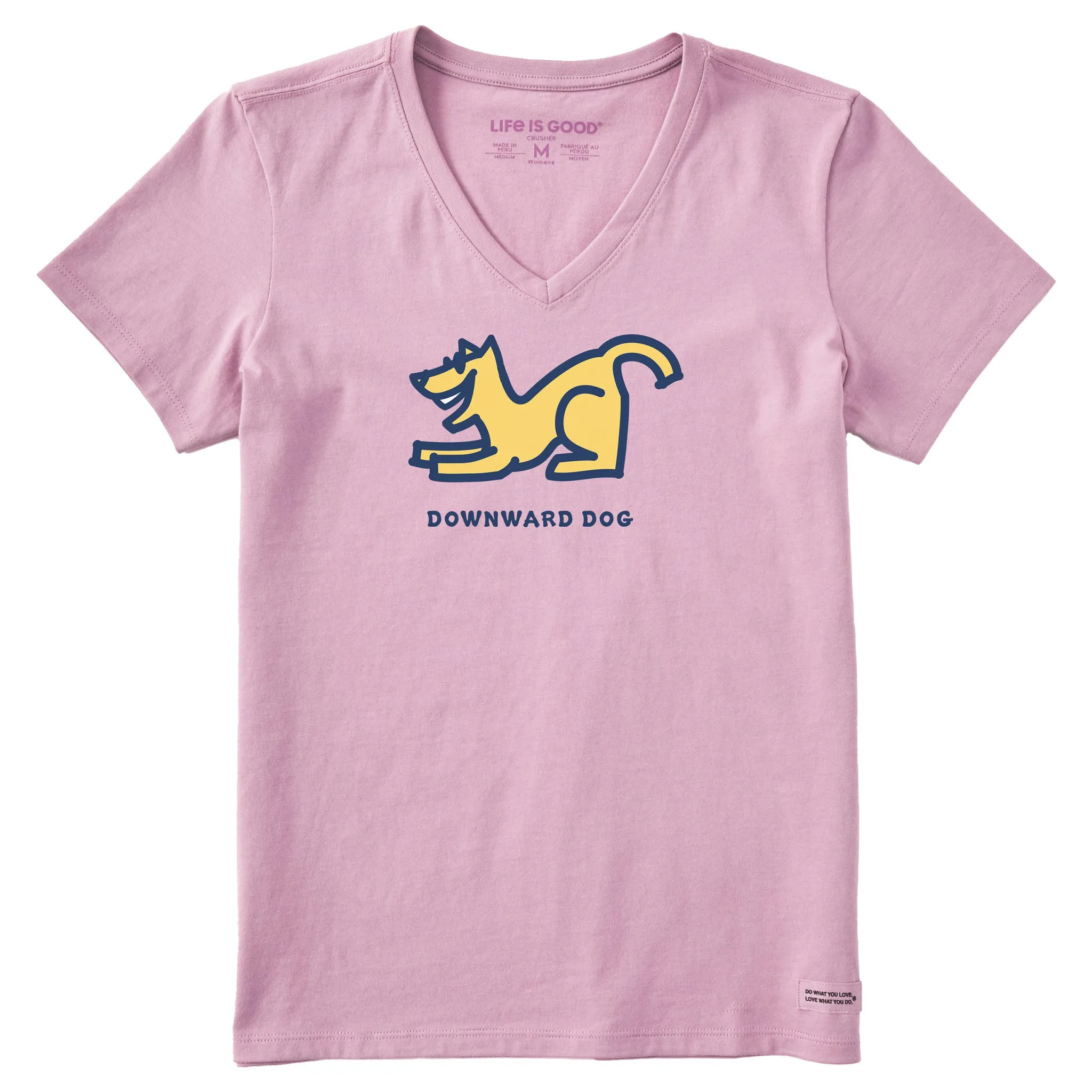 Women's Downward Dog Short Sleeve Crusher Vee Life is Good