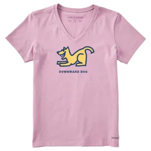 Women's Downward Dog Short Sleeve Crusher Vee Life is Good