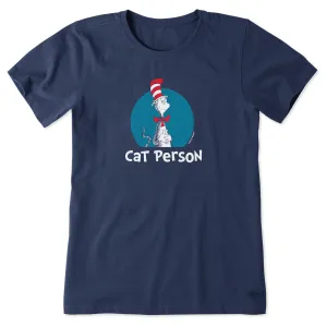 Women's Dr. Seuss Cat Person Short Sleeve Tee Life is Good
