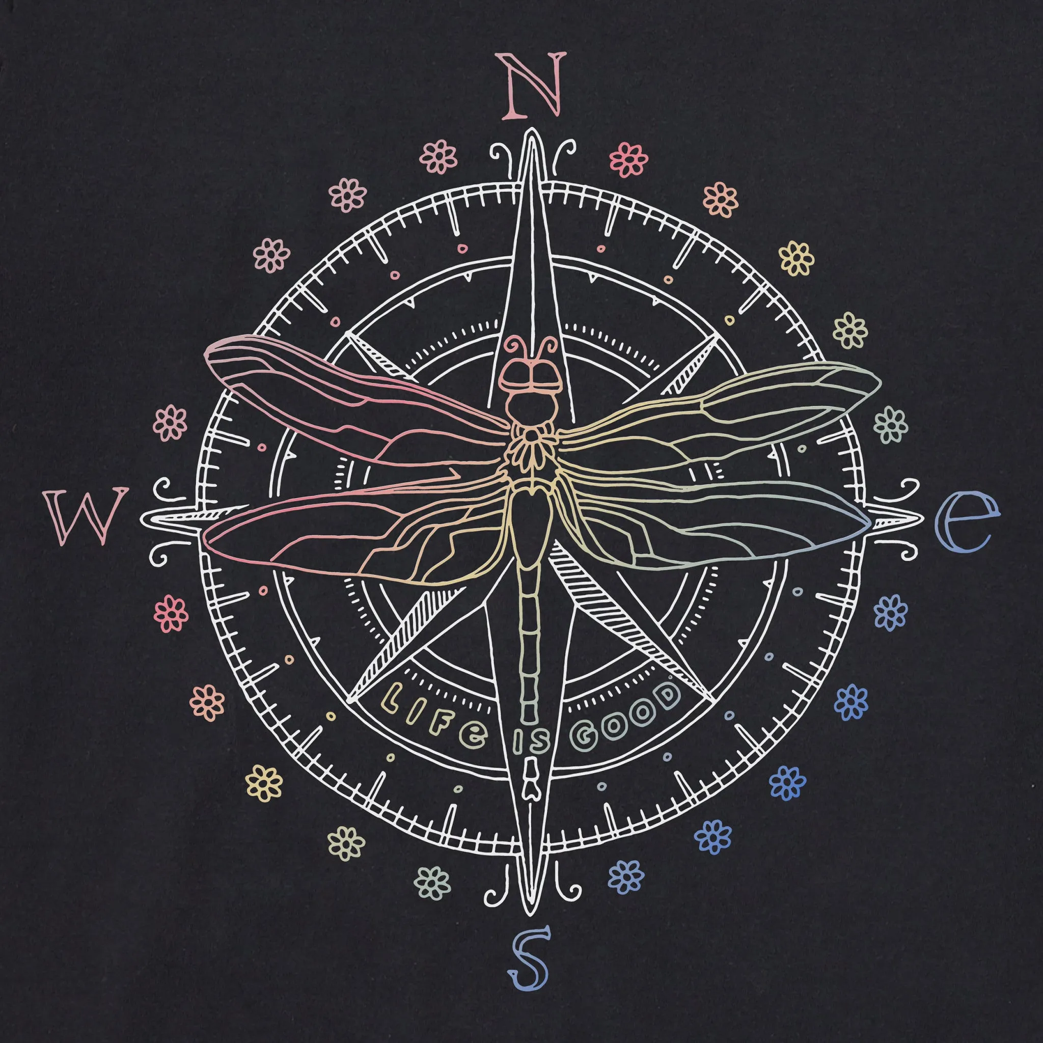 Women's Dragonfly Compass Short Sleeve Crusher-LITE Tee Life is Good