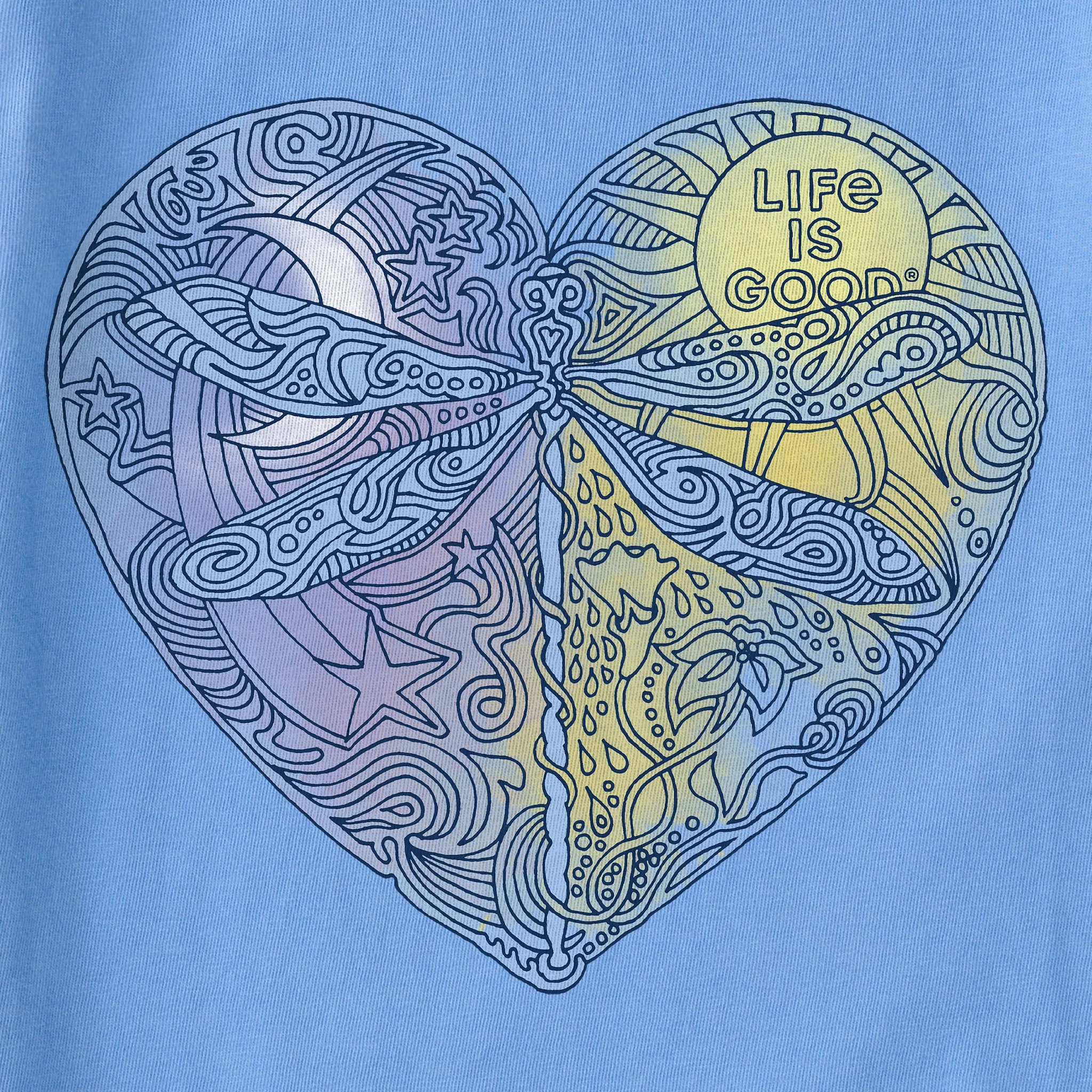 Women's Dragonfly Heart Vee Life is Good