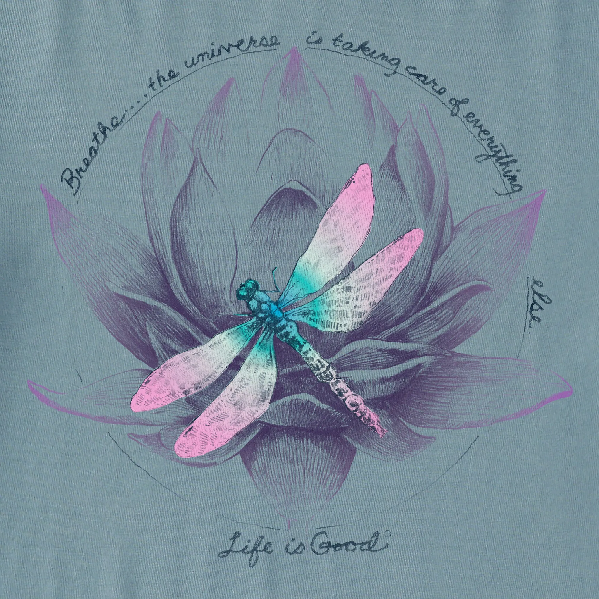 Women's Dragonfly Lotus Breathe Short Sleeve Tee Life is Good