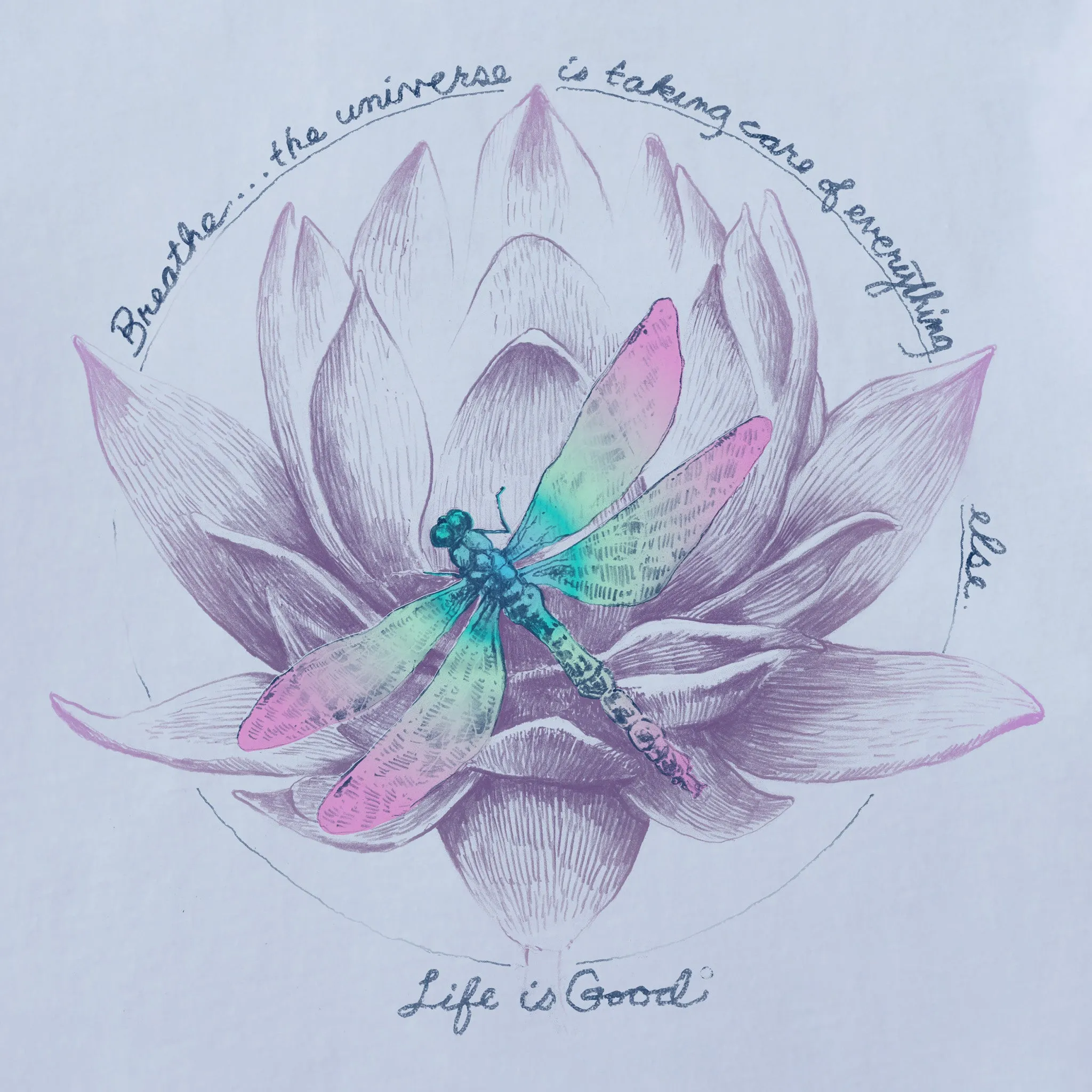 Women's Dragonfly Lotus Breathe Short Sleeve Tee Life is Good