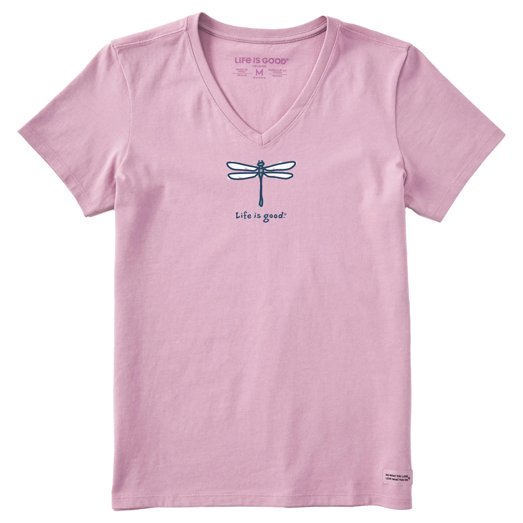 Women's Dragonfly Short Sleeve Crusher Vee Life is Good
