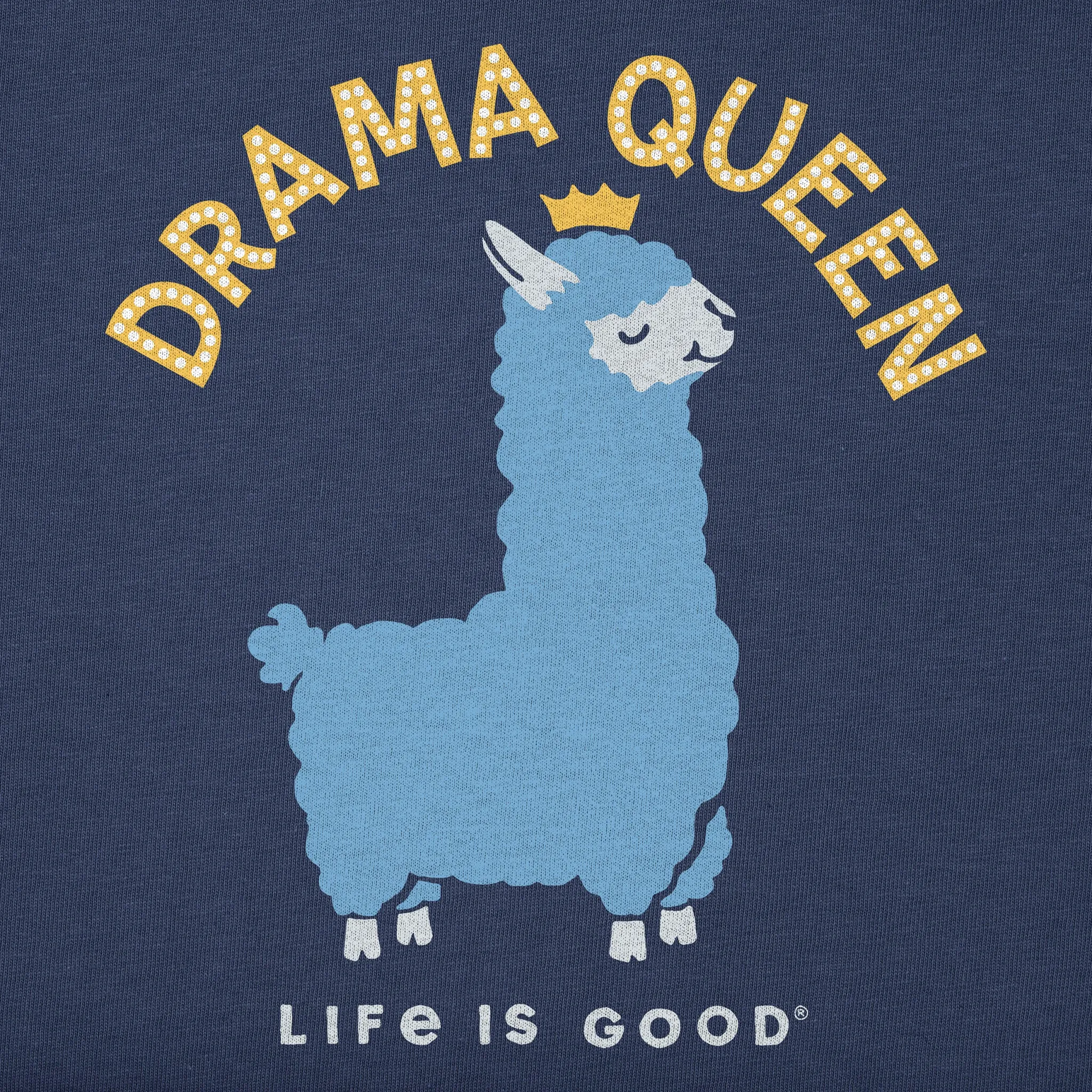 Women's Drama Queen Llama Short Sleeve Crusher Boxy Tee Life is Good