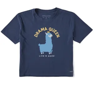 Women's Drama Queen Llama Short Sleeve Crusher Boxy Tee Life is Good