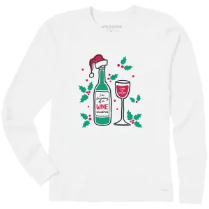 Women's Dreaming of a Wine Christmas Long Sleeve Crusher Tee Life is Good