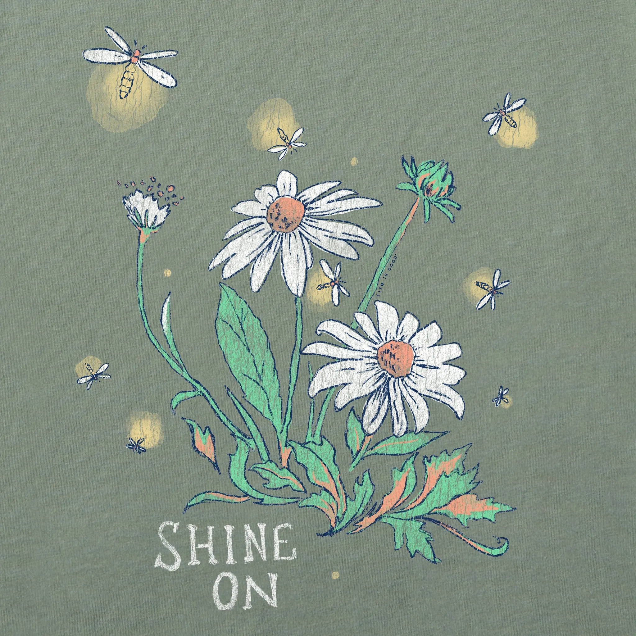 Women's Dreamy Shine On Daisies Long Sleeve Crusher Tee Life is Good