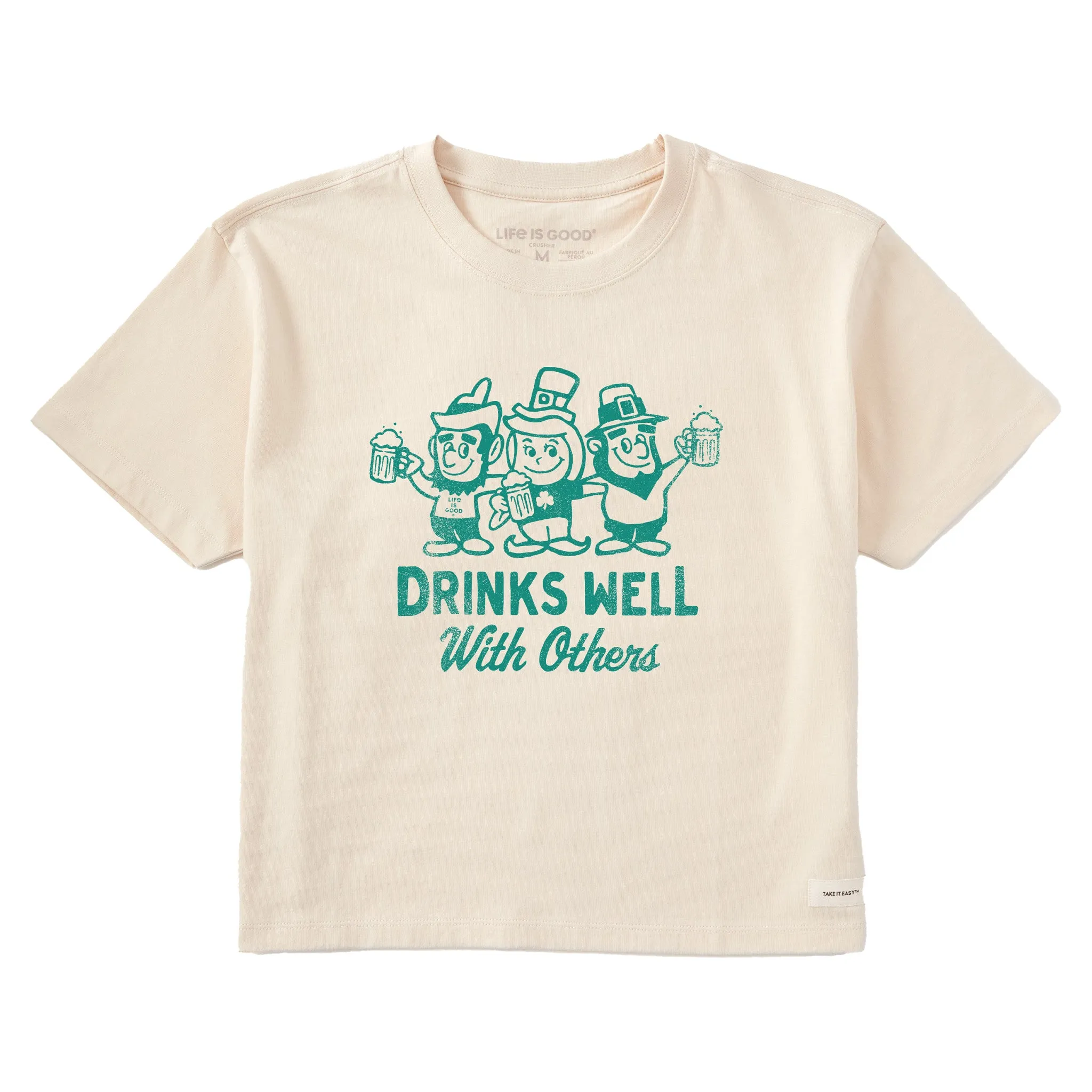 Women's Drinks Well Leprechauns Short Sleeve Crusher Boxy Tee Life is Good