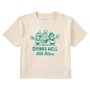 Women's Drinks Well Leprechauns Short Sleeve Crusher Boxy Tee Life is Good