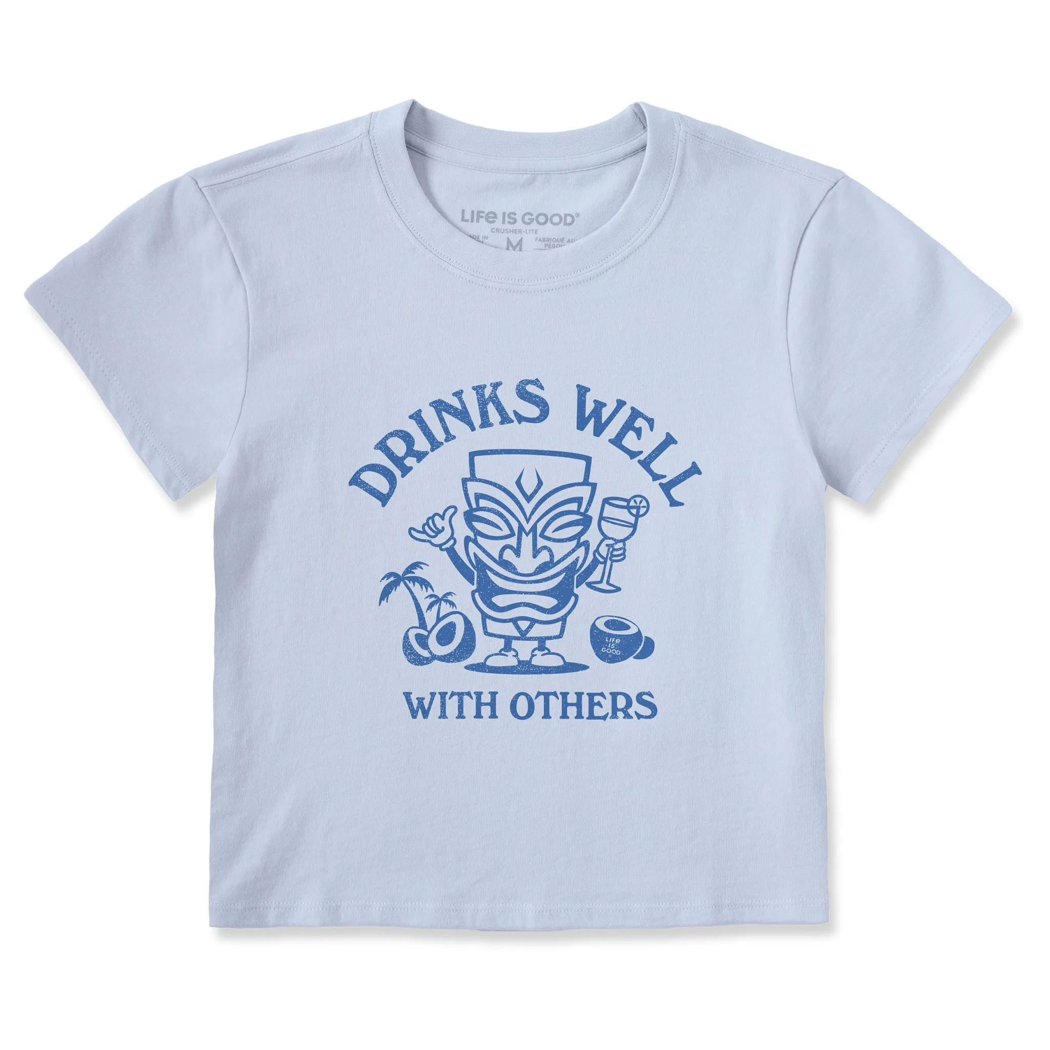 Women's Drinks Well Tiki Crusher-LITE Shrunken Tee Life is Good