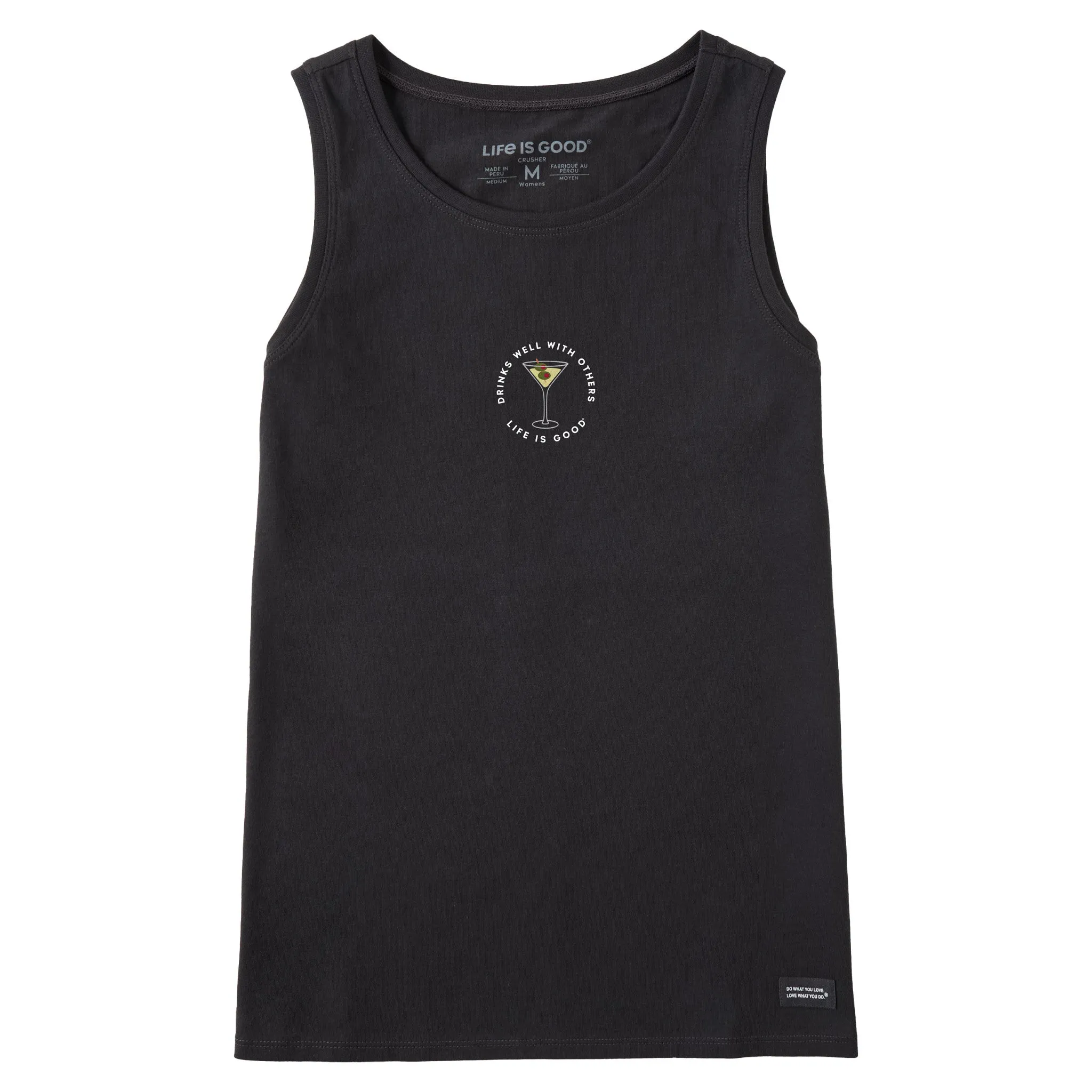 Women's Drinks Well with Others Martini Crusher Tank Life is Good