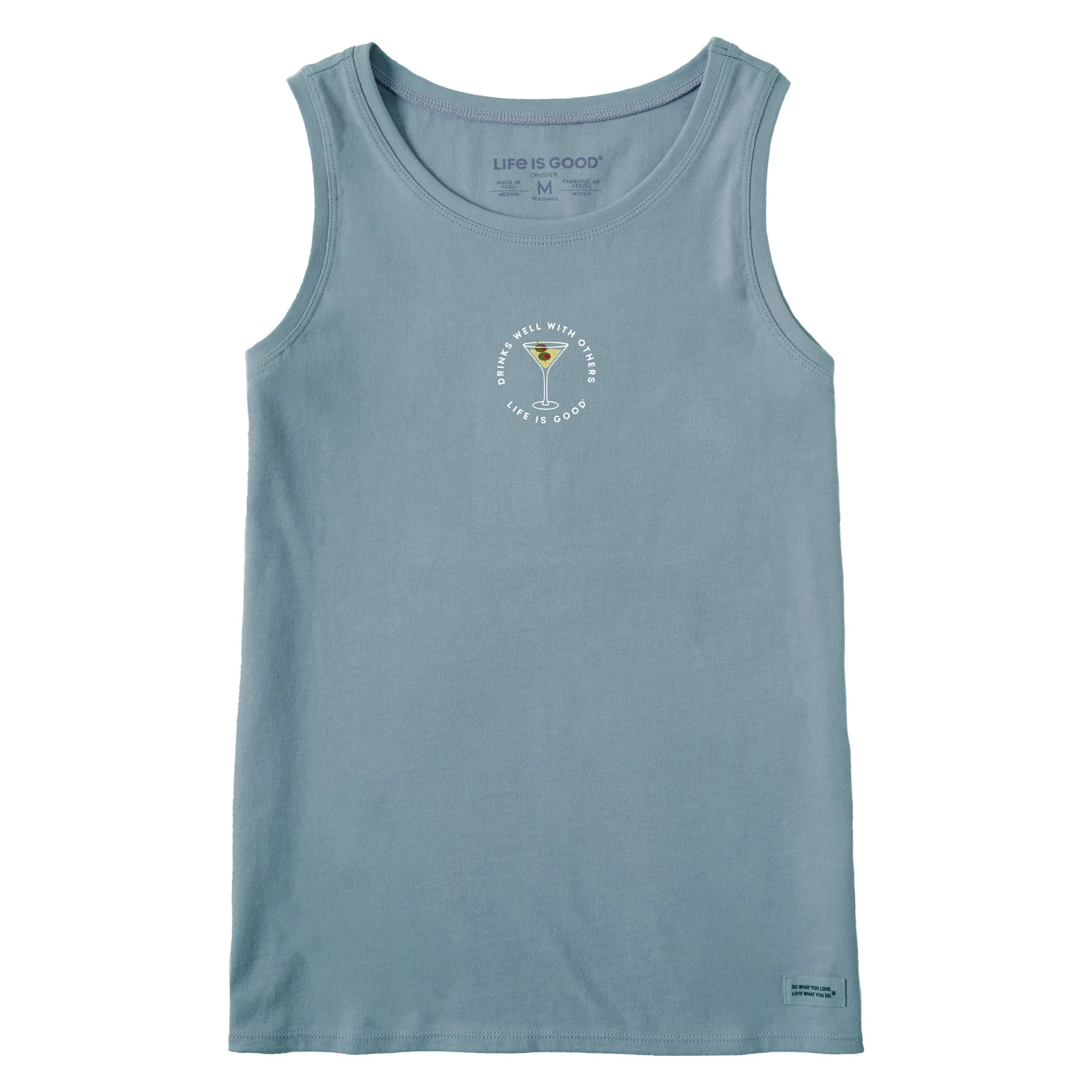 Women's Drinks Well with Others Martini Crusher Tank Life is Good