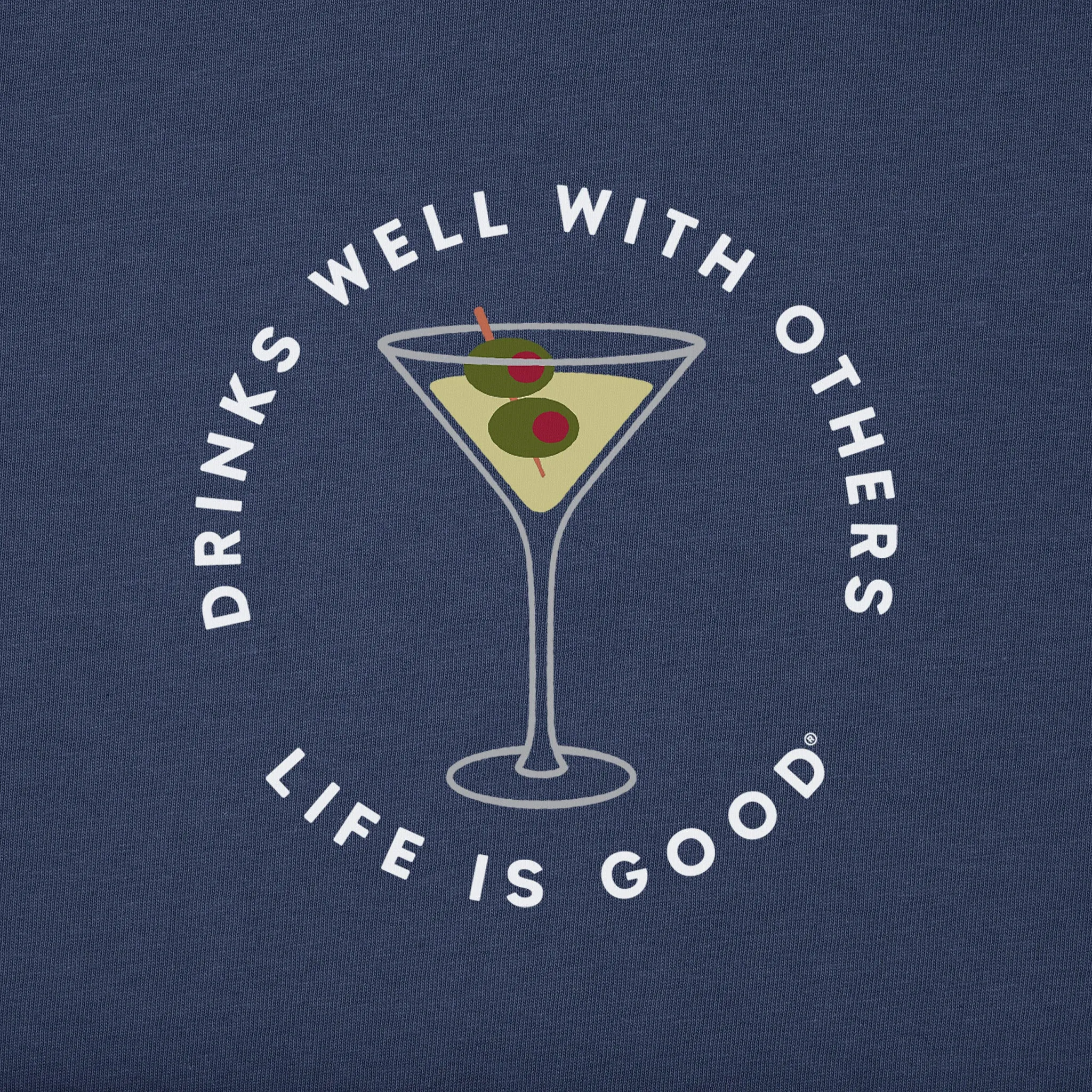 Women's Drinks Well with Others Martini Short Sleeve Crusher Boxy Tee Life is Good