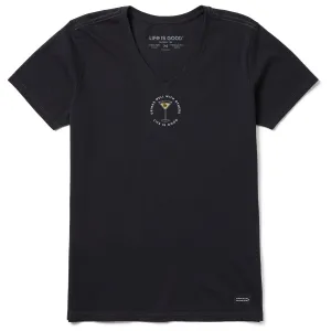 Women's Drinks Well with Others Martini Short Sleeve Vee Life is Good