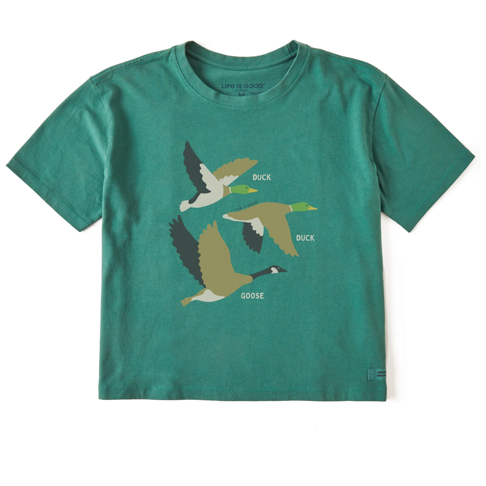 Women's Duck Duck Goose Short Sleeve Crusher Boxy Tee Life is Good