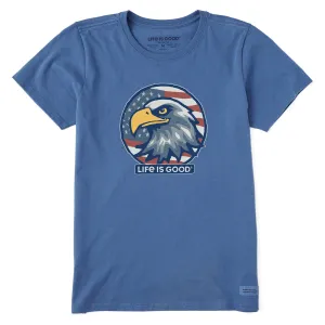 Women's Eagle Head Flag Short Sleeve Crusher Tee Life is Good