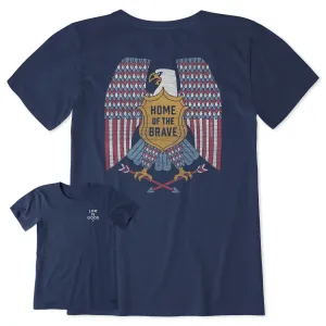 Women's Eagle Home of the Brave Short Sleeve Crusher Tee Life is Good