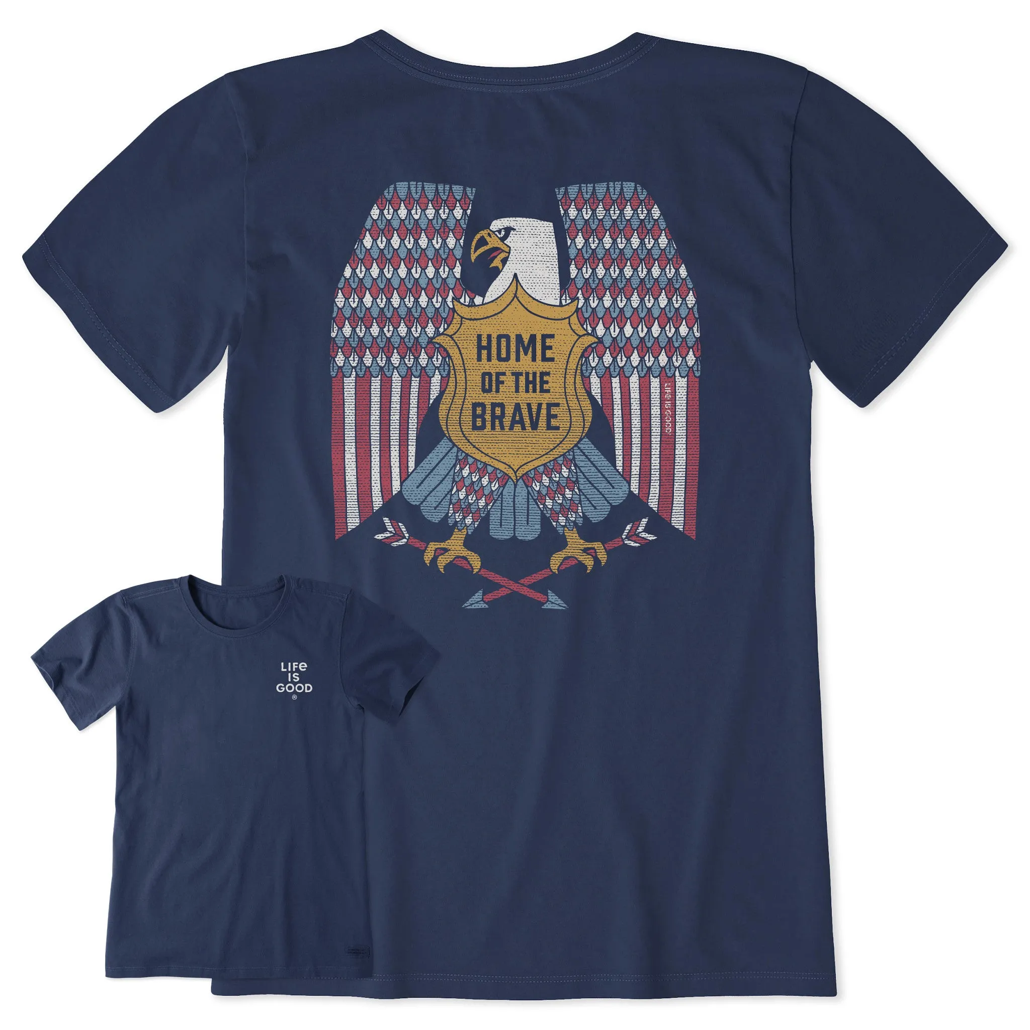 Women's Eagle Home of the Brave Short Sleeve Crusher Tee Life is Good