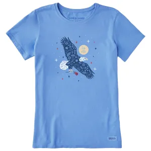 Women's Eagle With Rose Short Sleeve Tee Life is Good