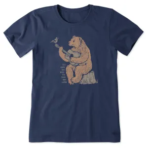 Women's Earth Has Music Guitar Bear Short Sleeve Tee Life is Good