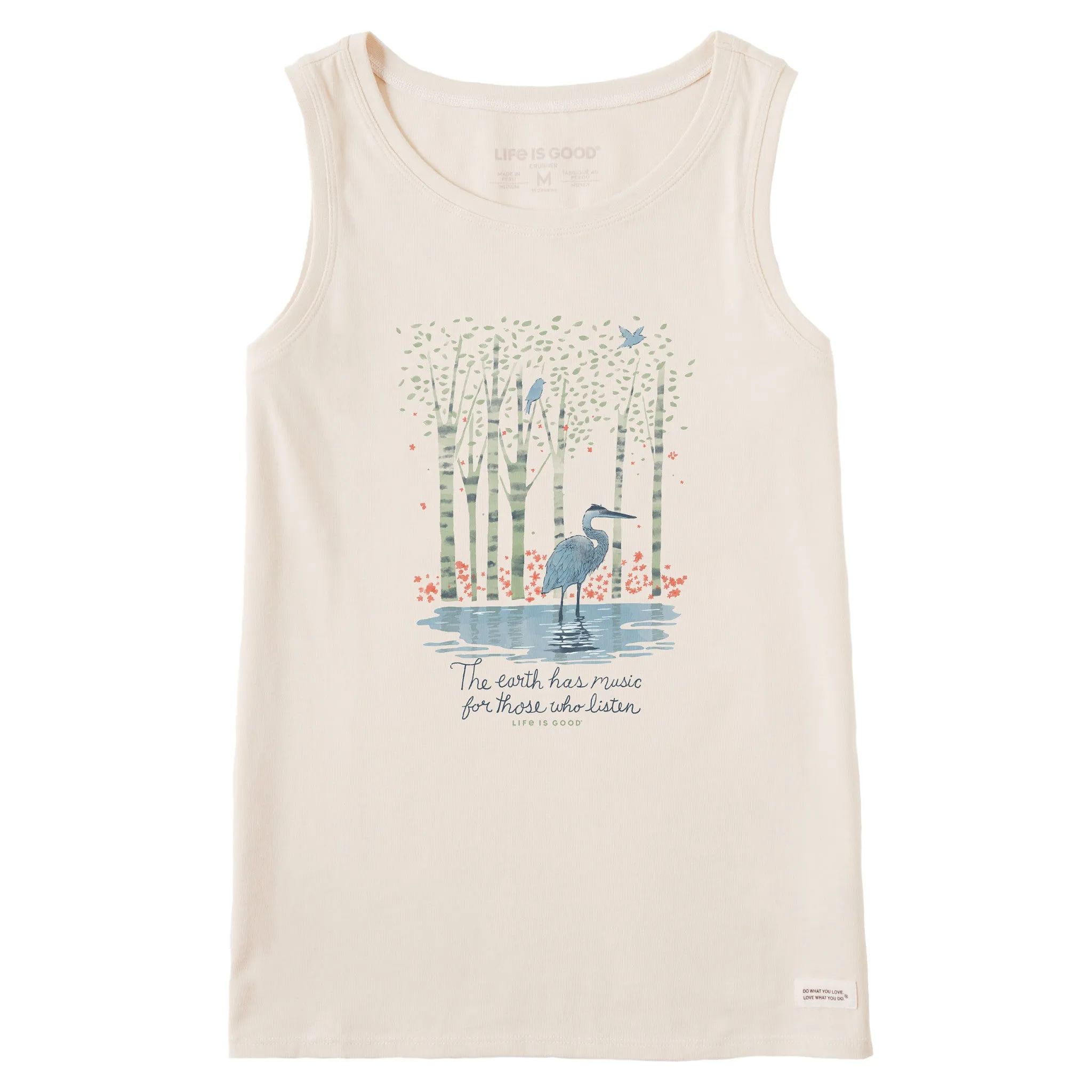 Women's Earth Has Music Heron Crusher Tank Life is Good