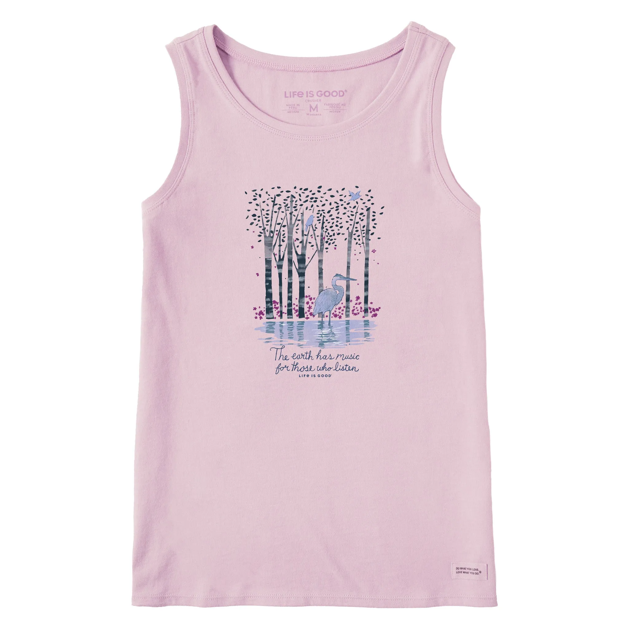 Women's Earth Has Music Heron Crusher Tank Life is Good