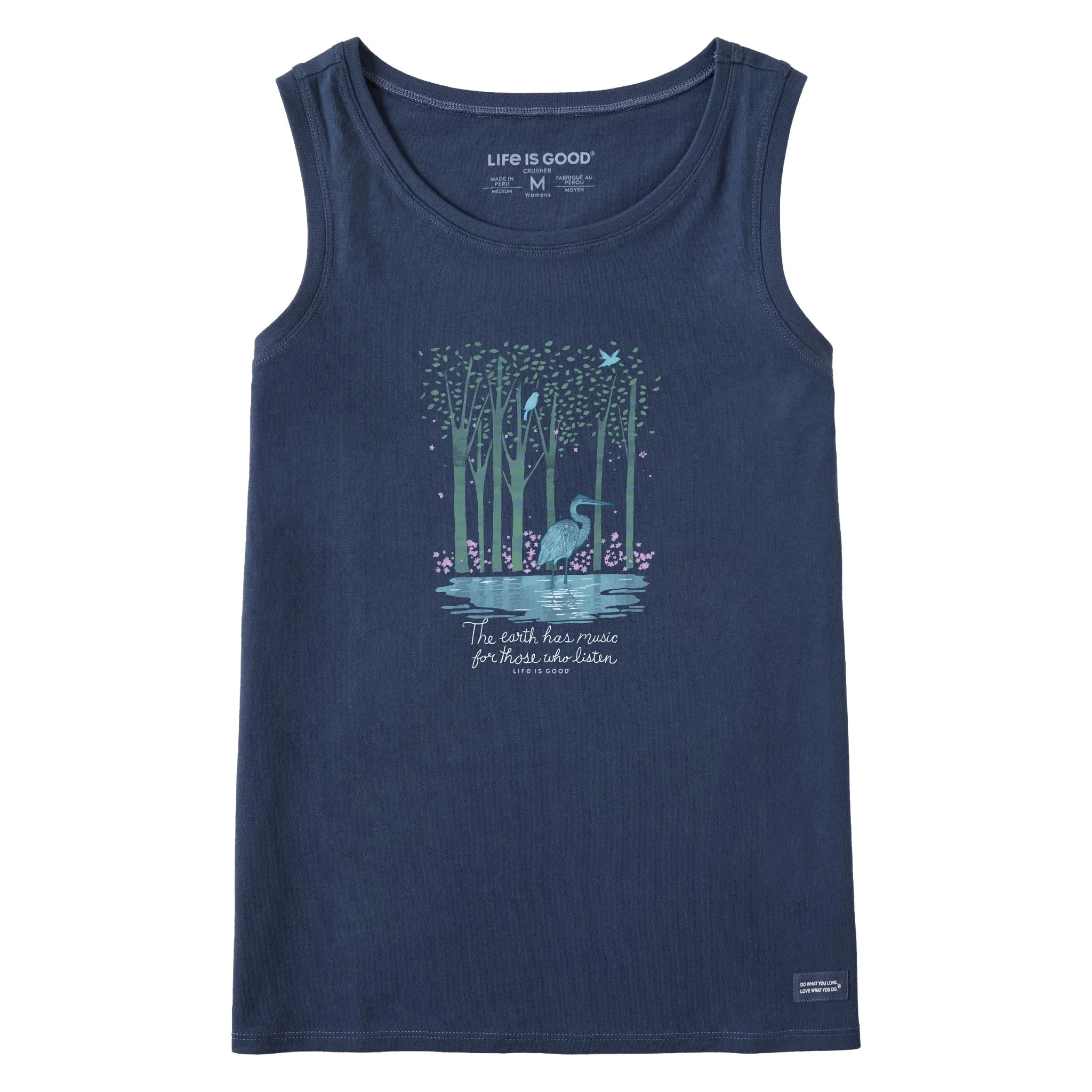 Women's Earth Has Music Heron Crusher Tank Life is Good