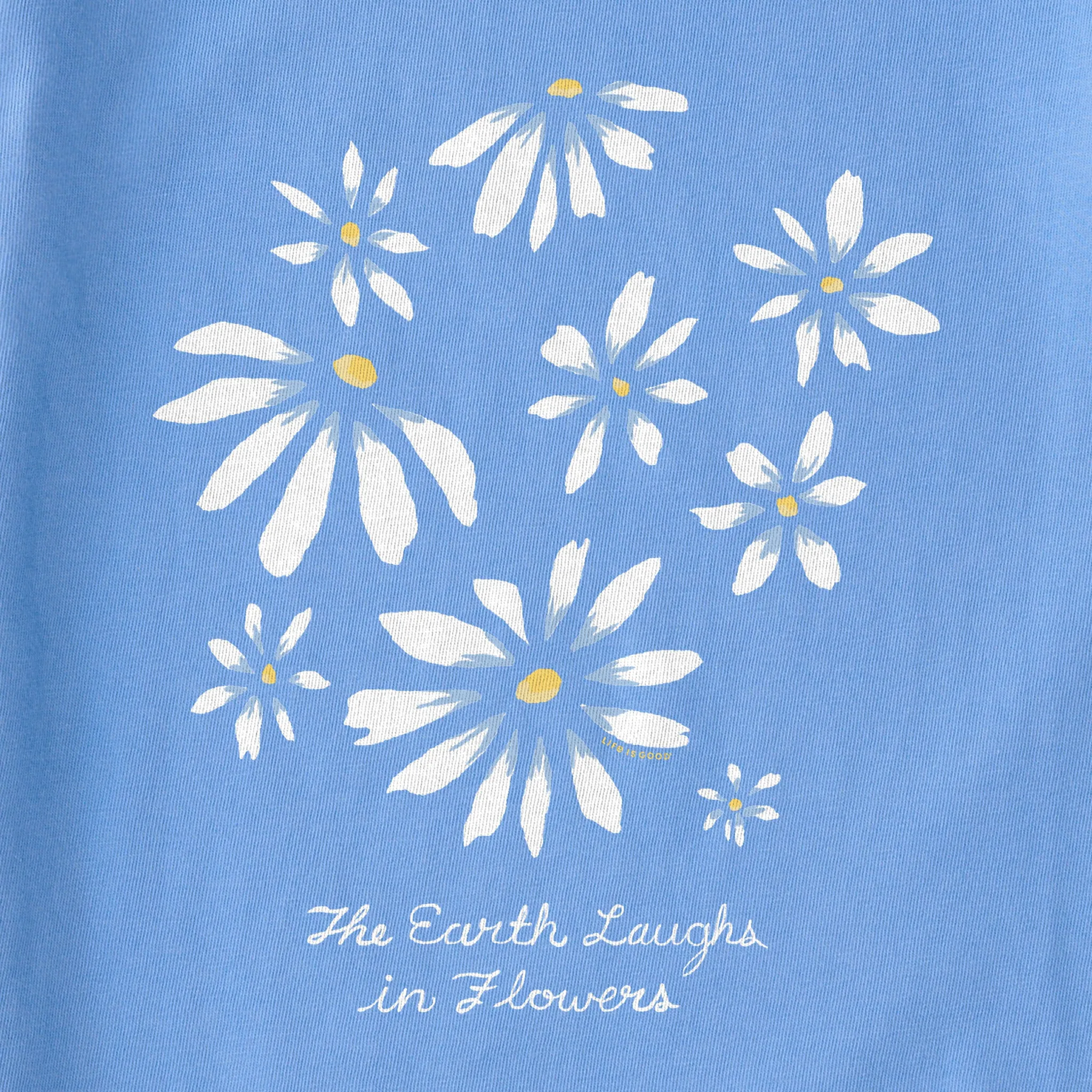 Women's Earth Laughs Daisies Short Sleeve Tee Life is Good