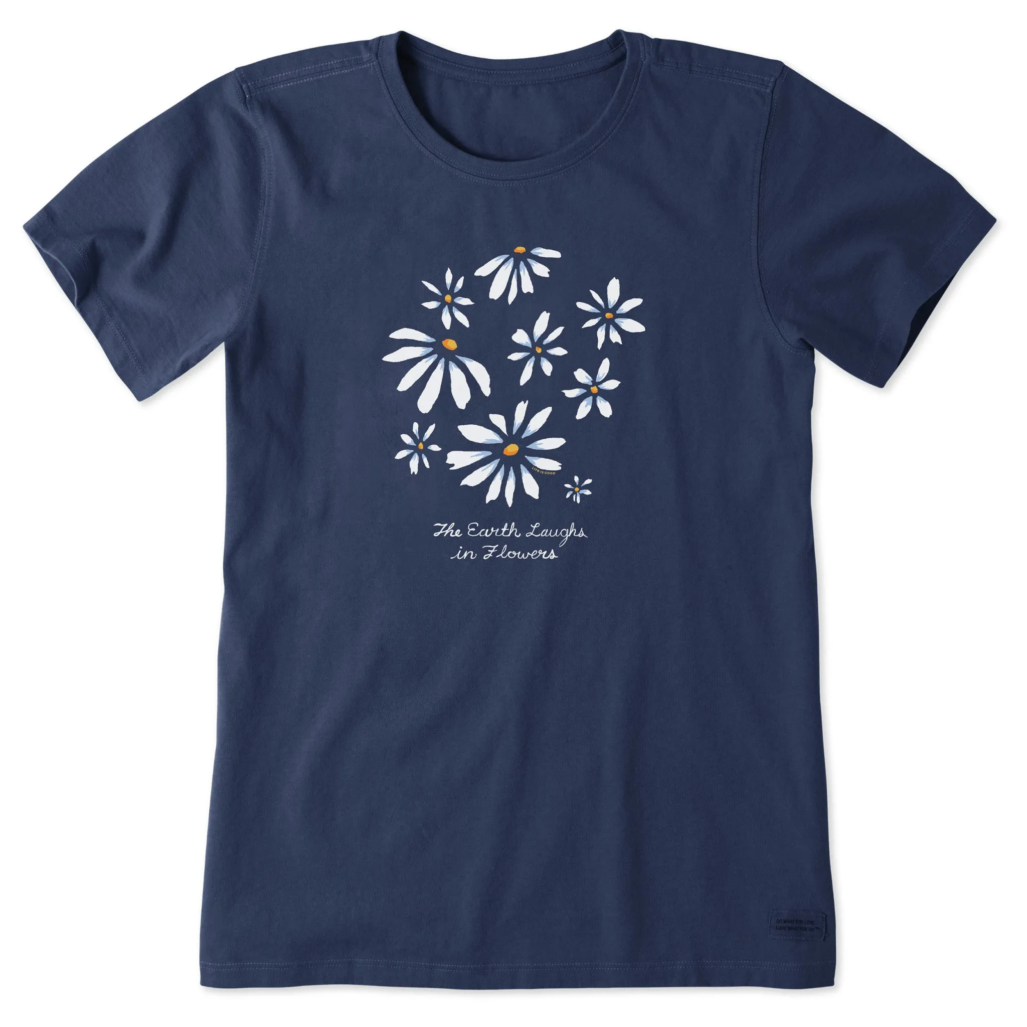 Women's Earth Laughs Daisies Short Sleeve Tee Life is Good
