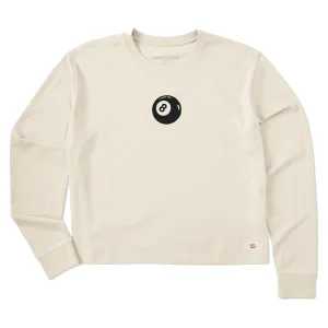 Women's Eight Ball Mini Long Sleeve Crusher Boxy Tee Life is Good