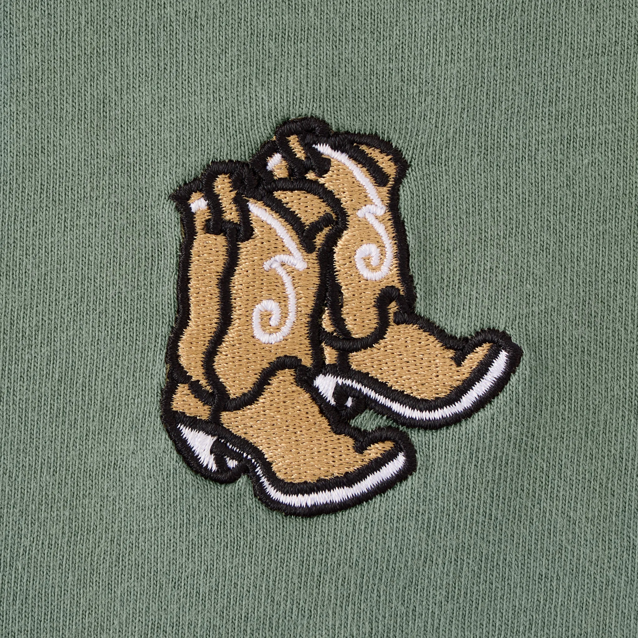 Women's Embroidered Cowboy Boots Short Sleeve Crusher Tee Life is Good