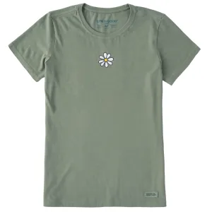 Women's Embroidered Daisy Short Sleeve Crusher Tee Life is Good