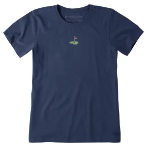 Women's Embroidered Golf Flag Short Sleeve Crusher Tee Life is Good