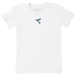 Women's Embroidered Hummingbird Short Sleeve Crusher Tee Life is Good