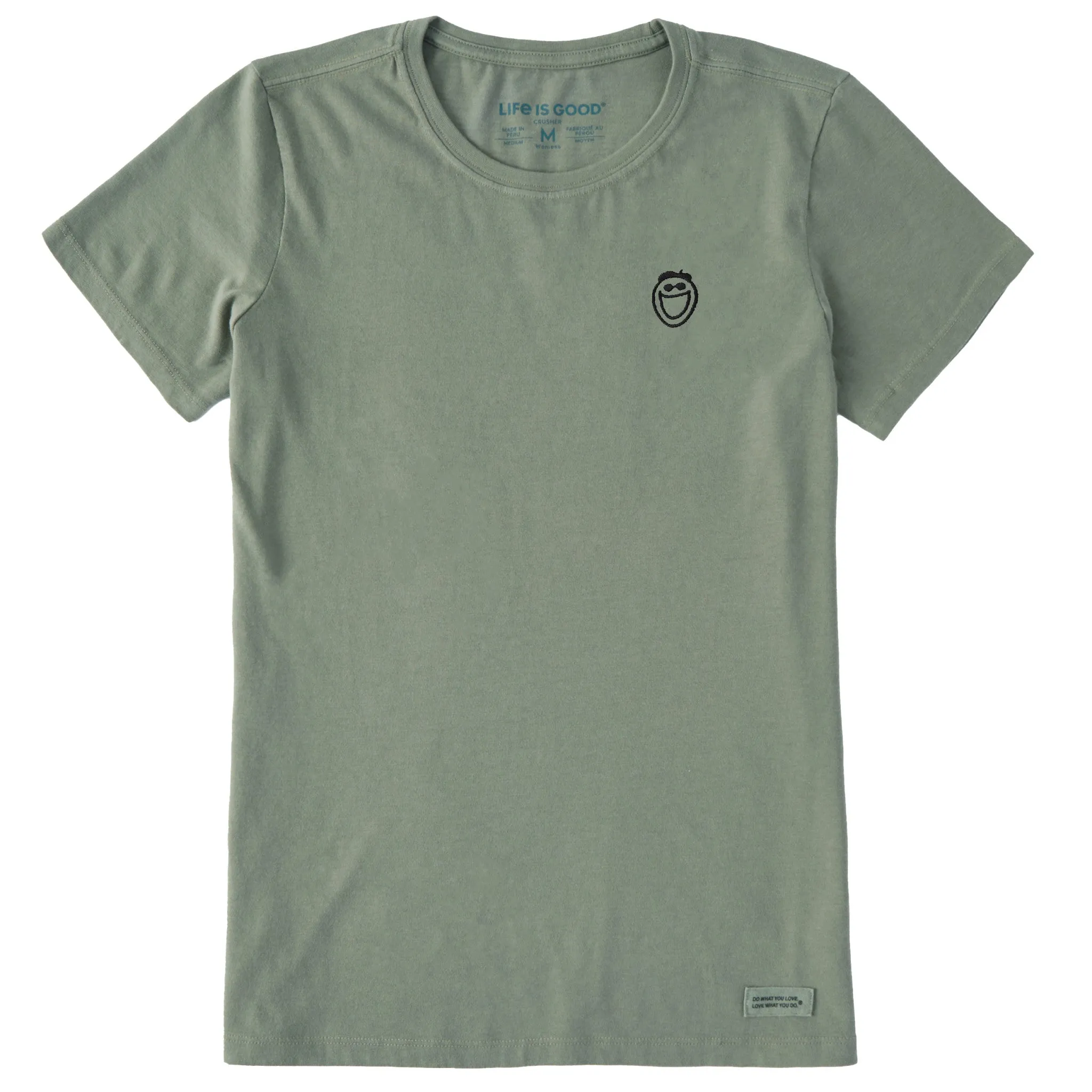 Women's Embroidered Jake Face Short Sleeve Crusher Tee Life is Good
