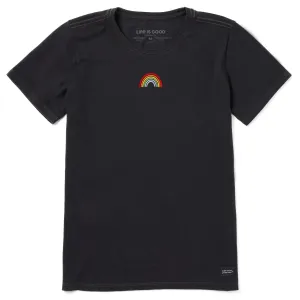 Women's Embroidered Rainbow Short Sleeve Crusher Tee Life is Good
