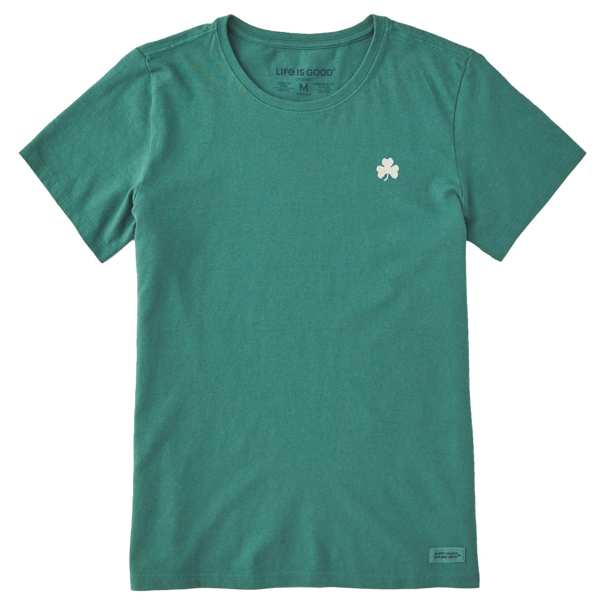 Women's Embroidered Shamrock Short Sleeve Crusher Tee Life is Good