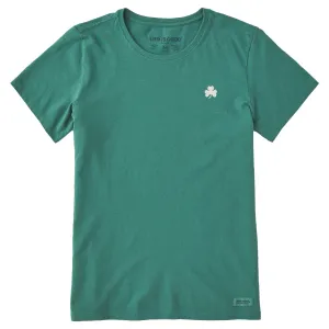 Women's Embroidered Shamrock Short Sleeve Crusher Tee Life is Good